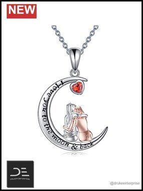 Sterling Silver Sister Necklace Heart Pendant Adjustable Chain Gift